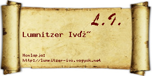 Lumnitzer Ivó névjegykártya